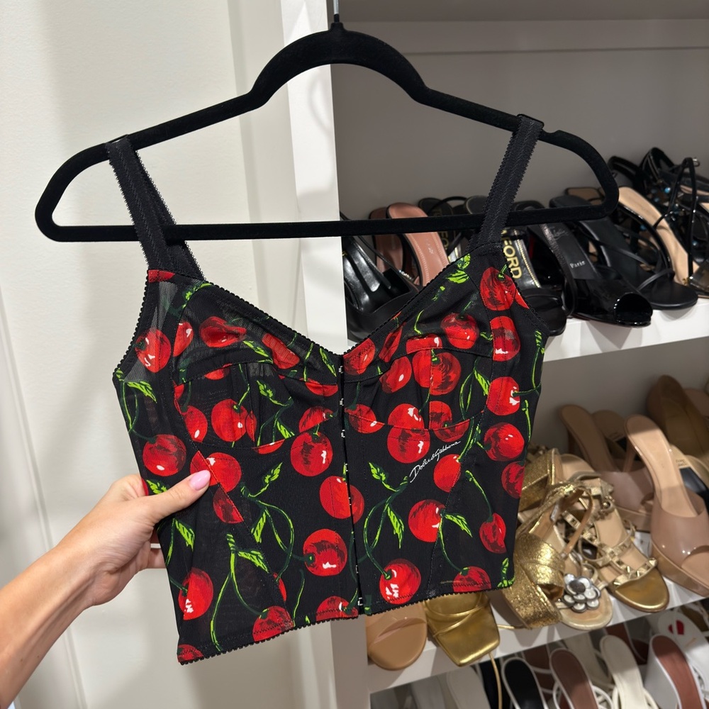 DOLCE & GABBANA
Corset Top In Ciliegie Fdo Nero - Picture 3 of 4